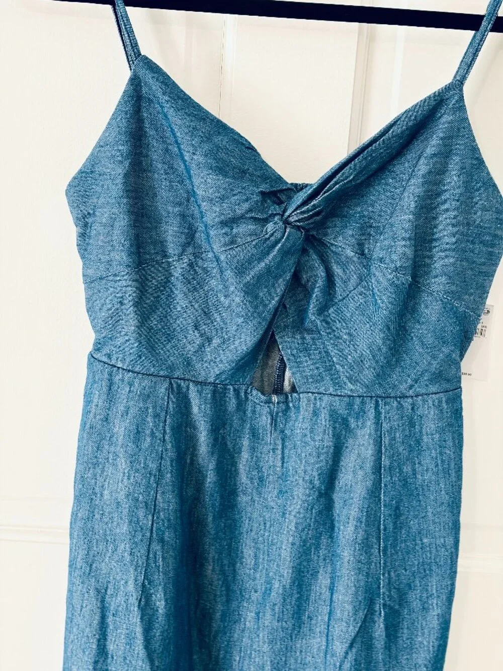 Old Navy Indigo Chambray Spaghetti Strap Cami Romper with Cutout, XS- NWT - Picture 8 of 8